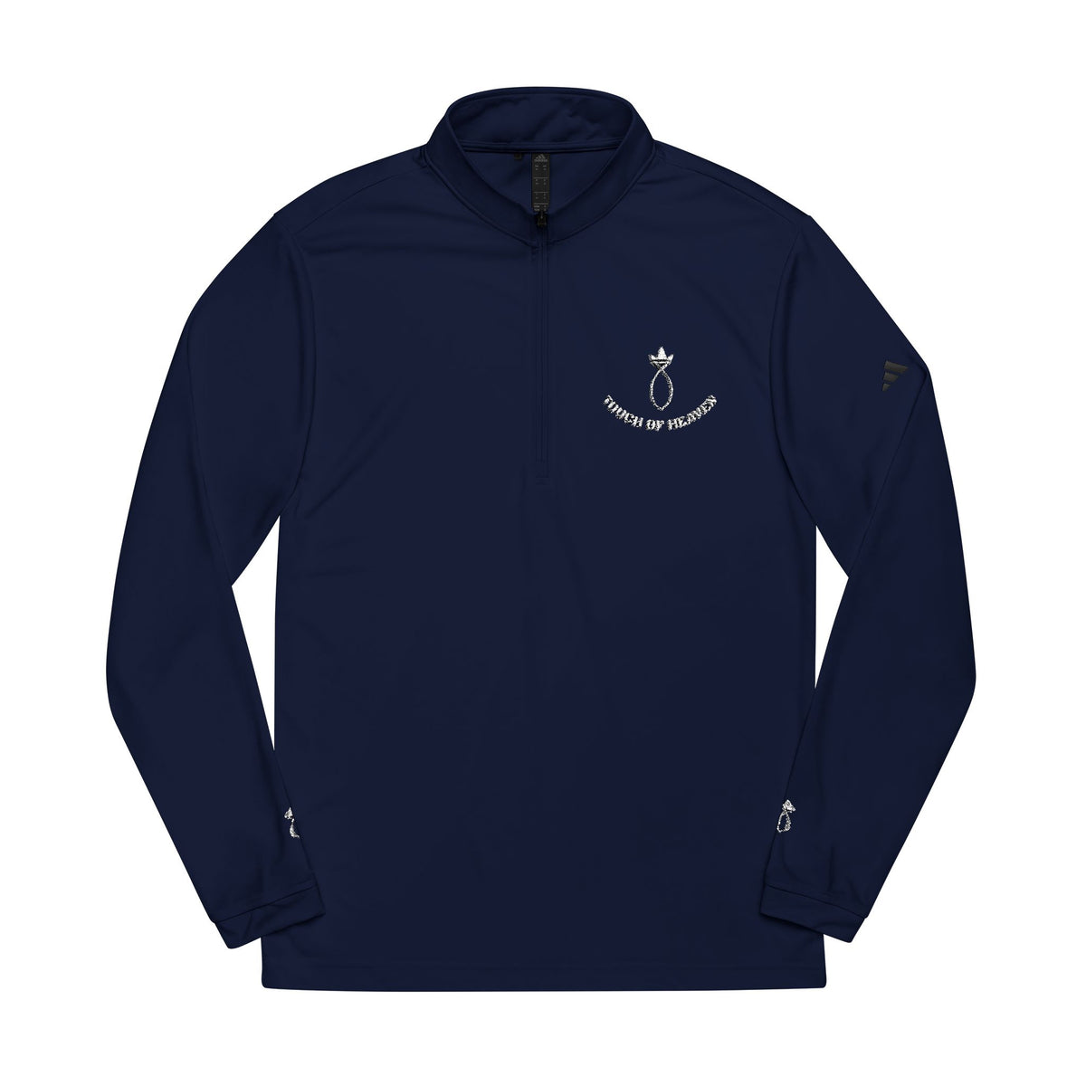 Embroidered Quarter-Zip Pullover — Grey Athletic Golf Top