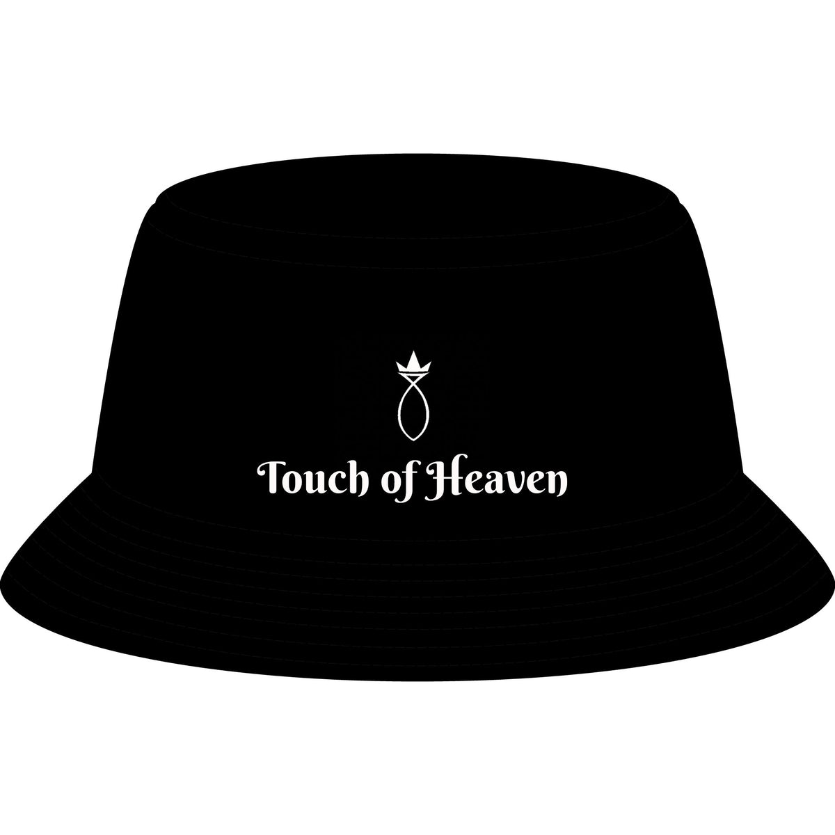 Touch of Heaven Embroidered Bucket Hat — Minimal Crown Logo