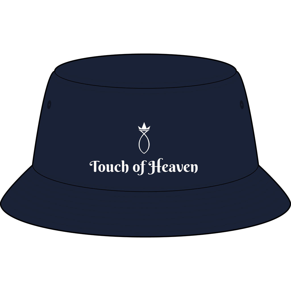 Touch of Heaven Embroidered Bucket Hat — Minimal Crown Logo