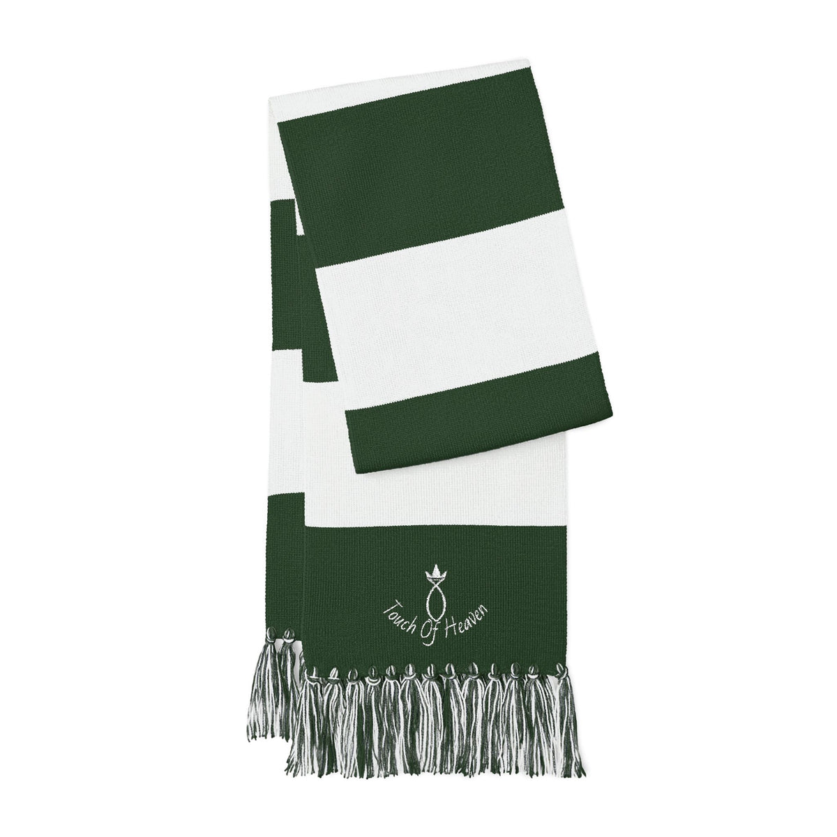 Embroidered Striped Spectator Scarf — Team Colors Knit Scarf