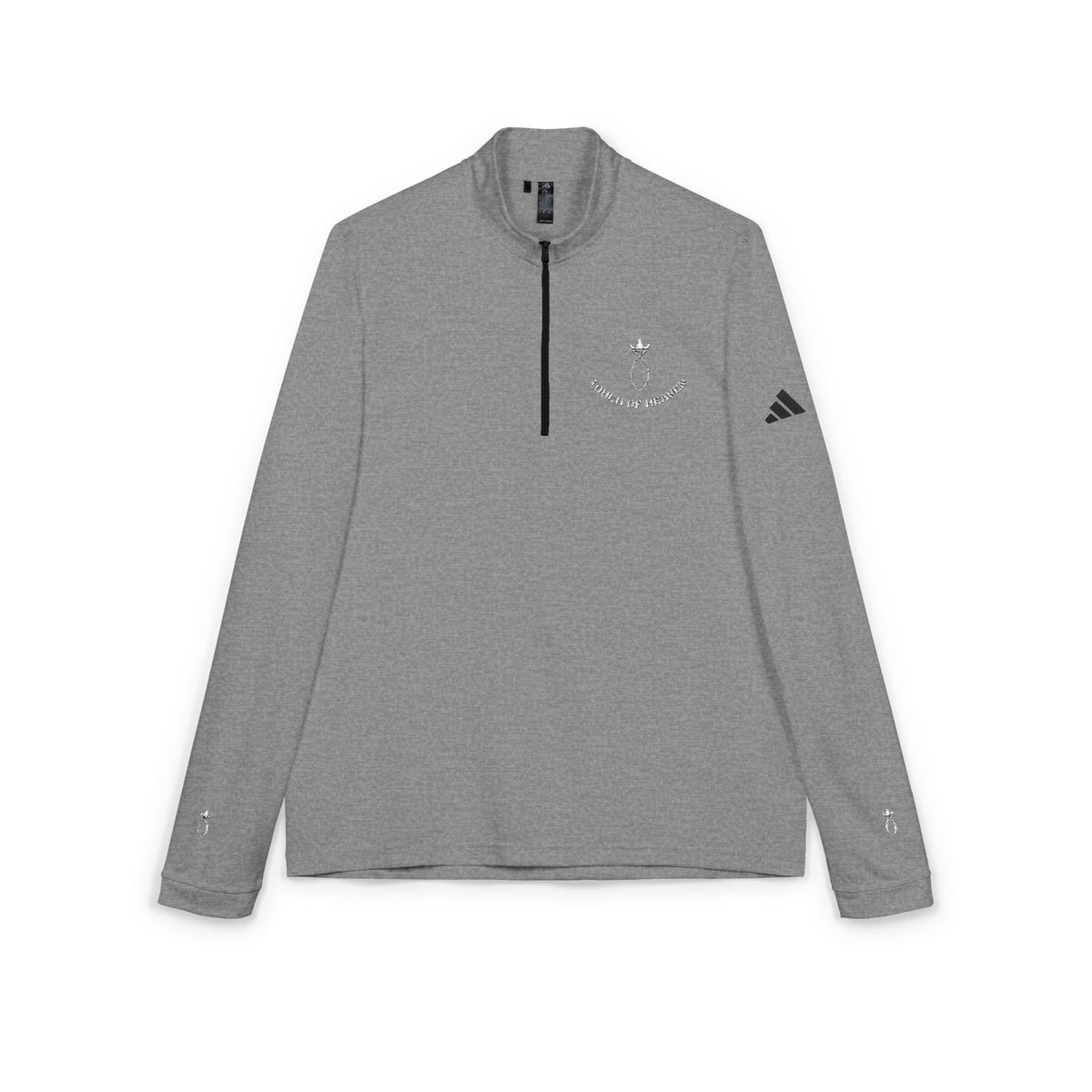 Embroidered Quarter-Zip Pullover — Grey Athletic Golf Top