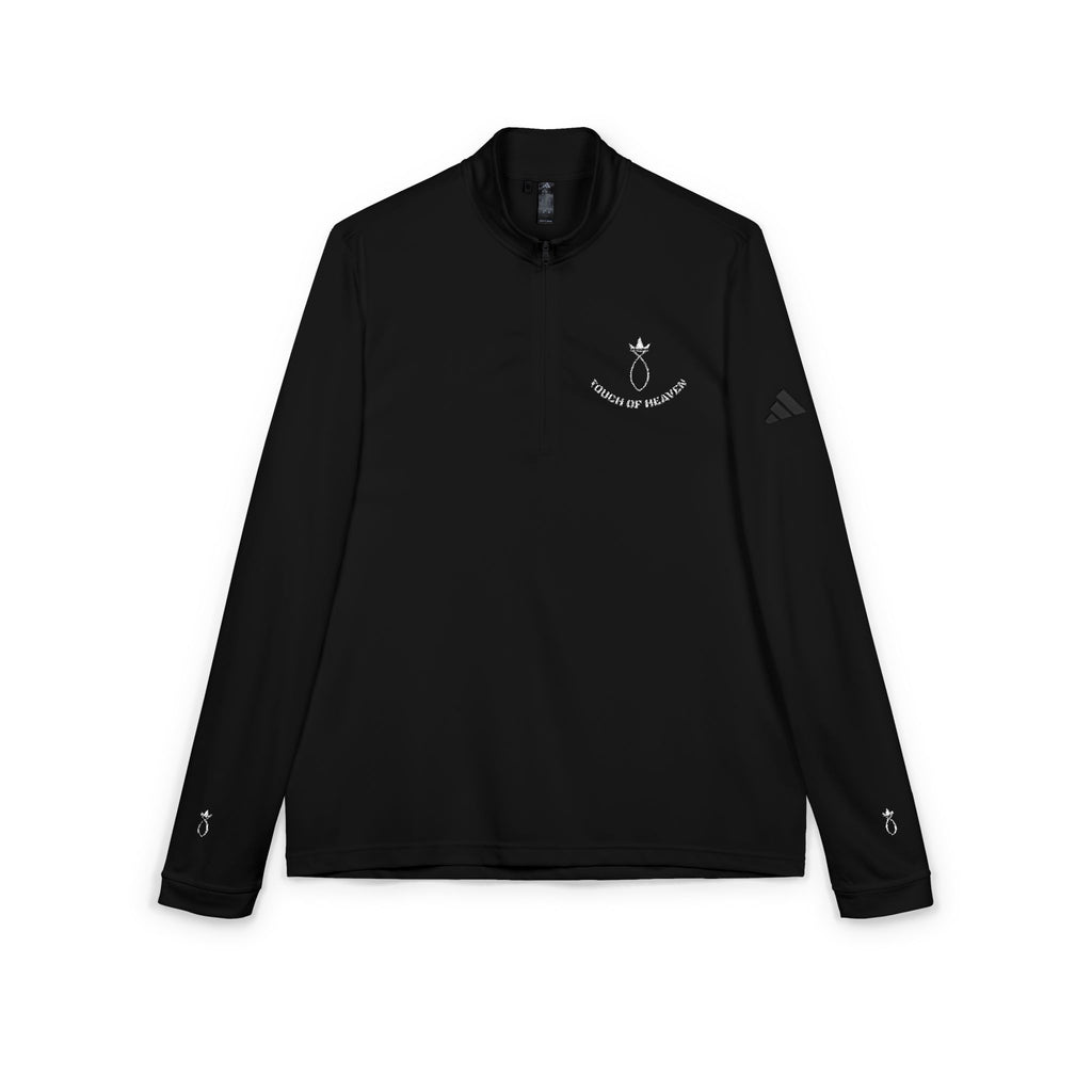 Embroidered Quarter-Zip Pullover — Grey Athletic Golf Top