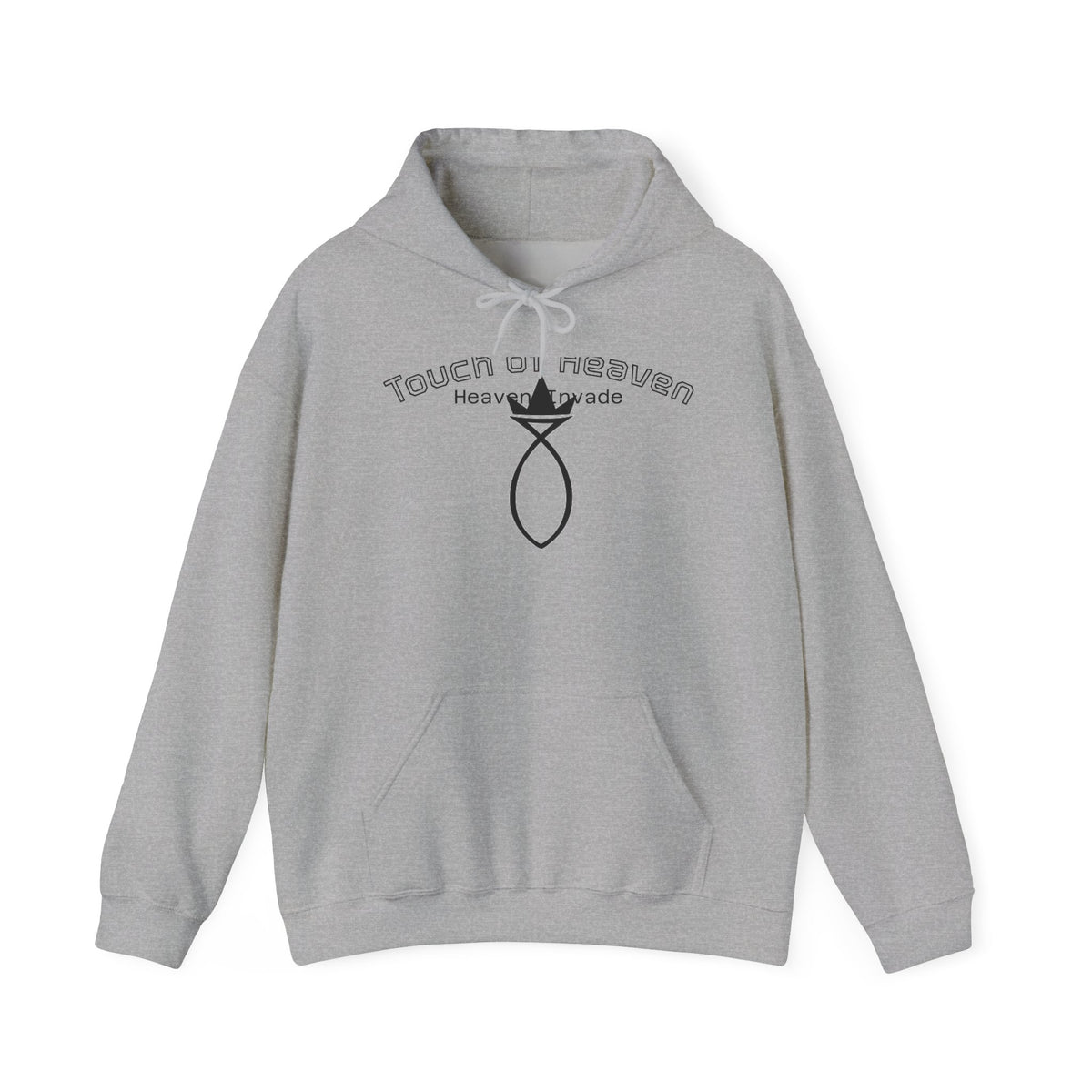Touch of Heaven Hoodie — Minimal Religious Symbol Pullover