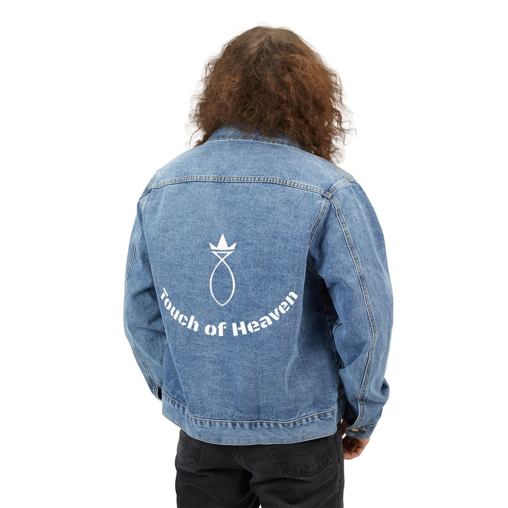 Denim Jacket — 'Touch of Heaven' Back Print Classic Men’s Jean Jacket