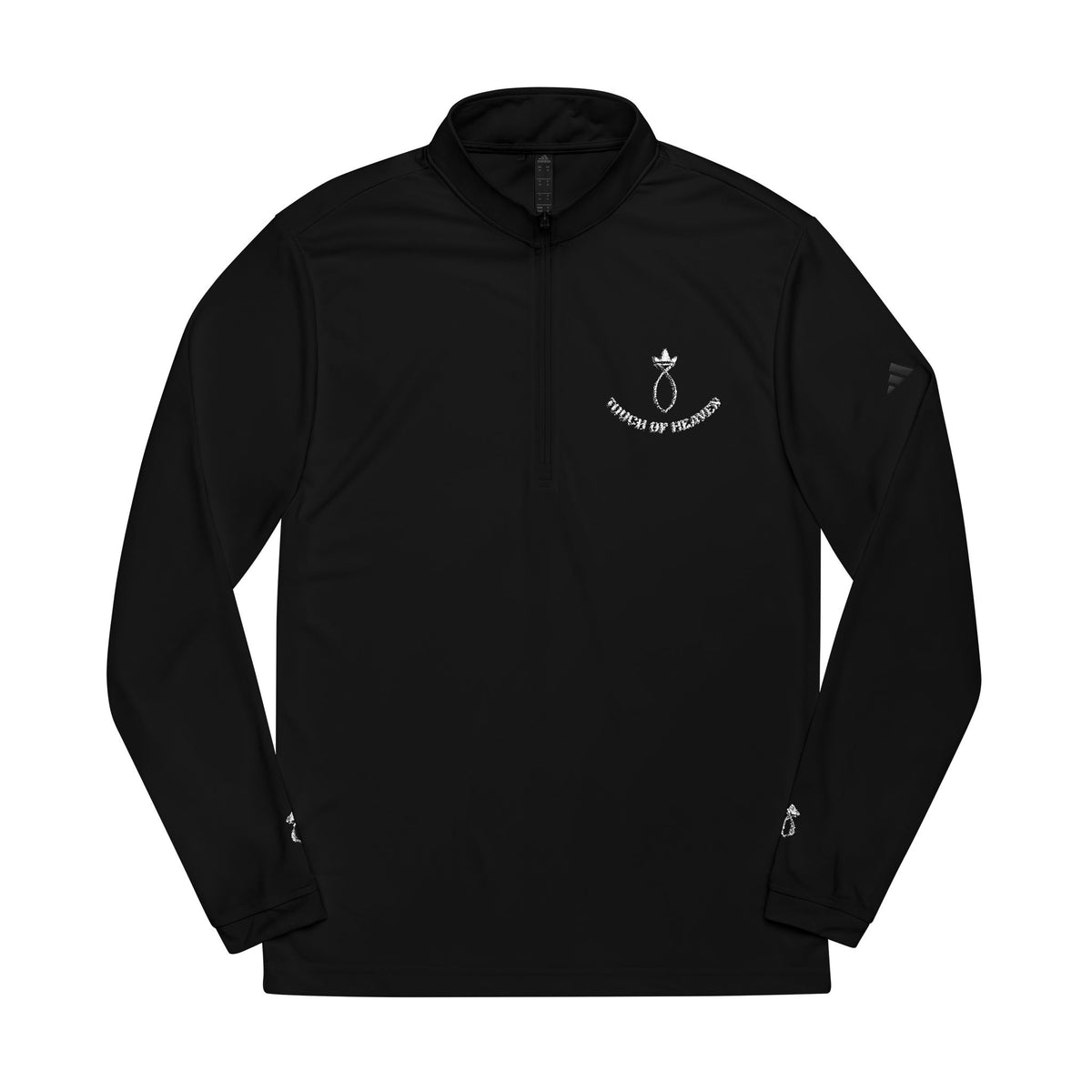Embroidered Quarter-Zip Pullover — Grey Athletic Golf Top