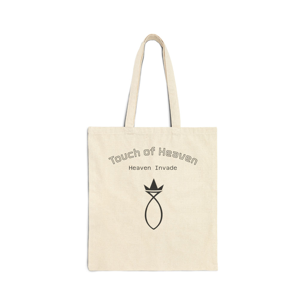 Canvas Tote Bag - "Touch of Heaven" Minimalist Symbol Eco Grocery Shopper