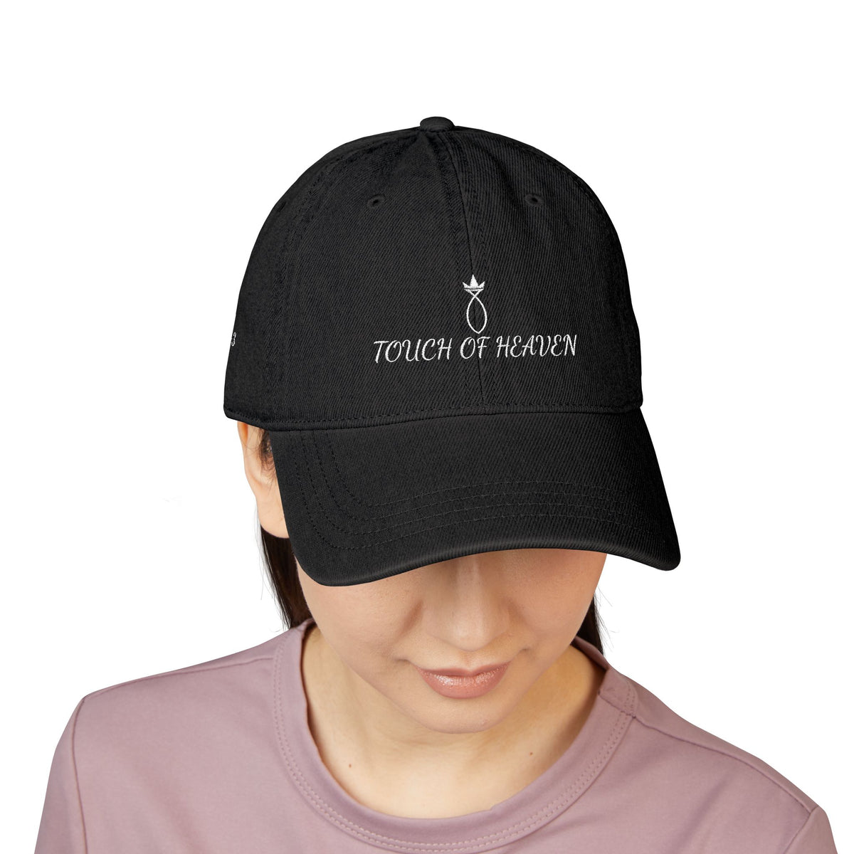Denim Hat — 'Touch of Heaven' Embroidered Baseball Cap