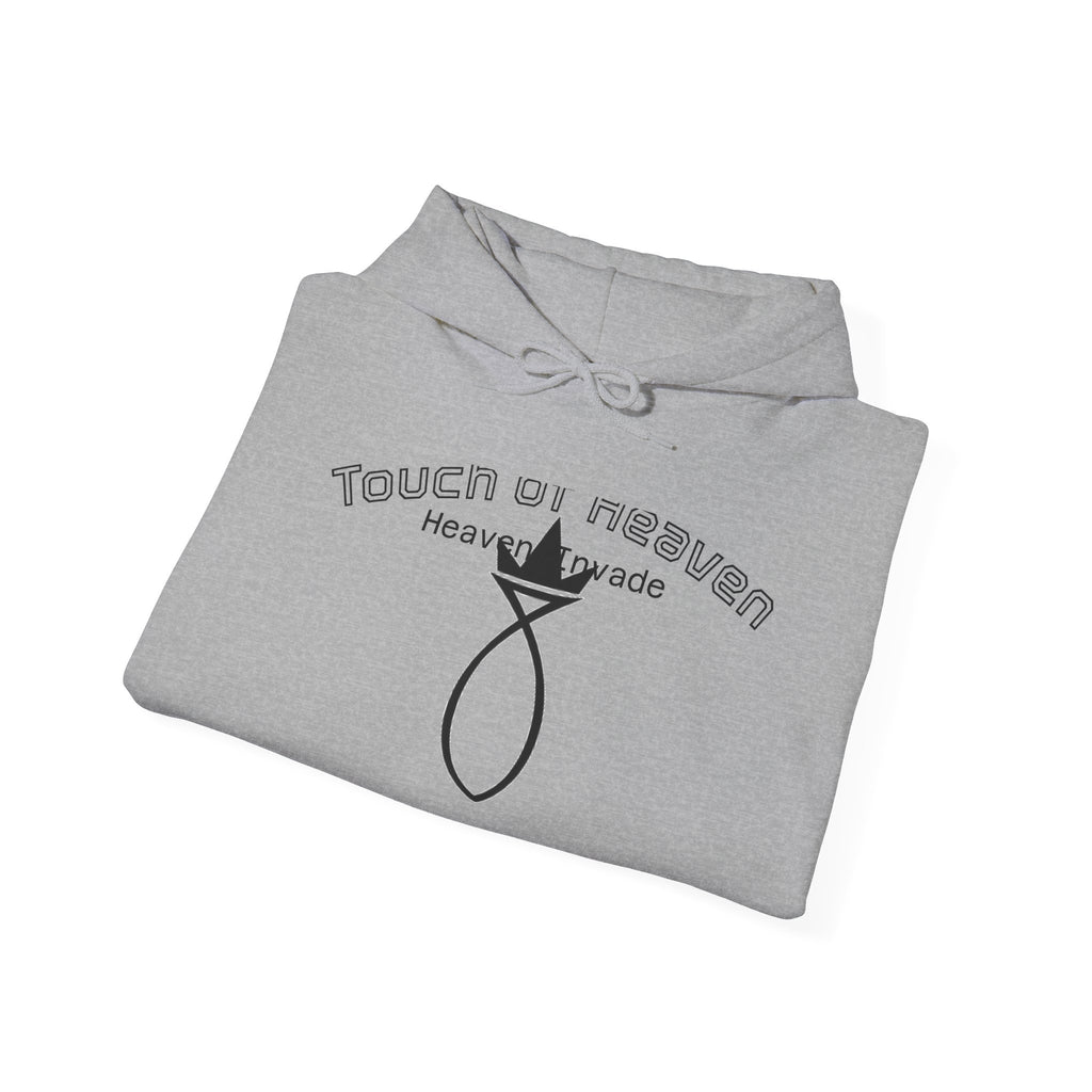 Touch of Heaven Hoodie — Minimal Religious Symbol Pullover