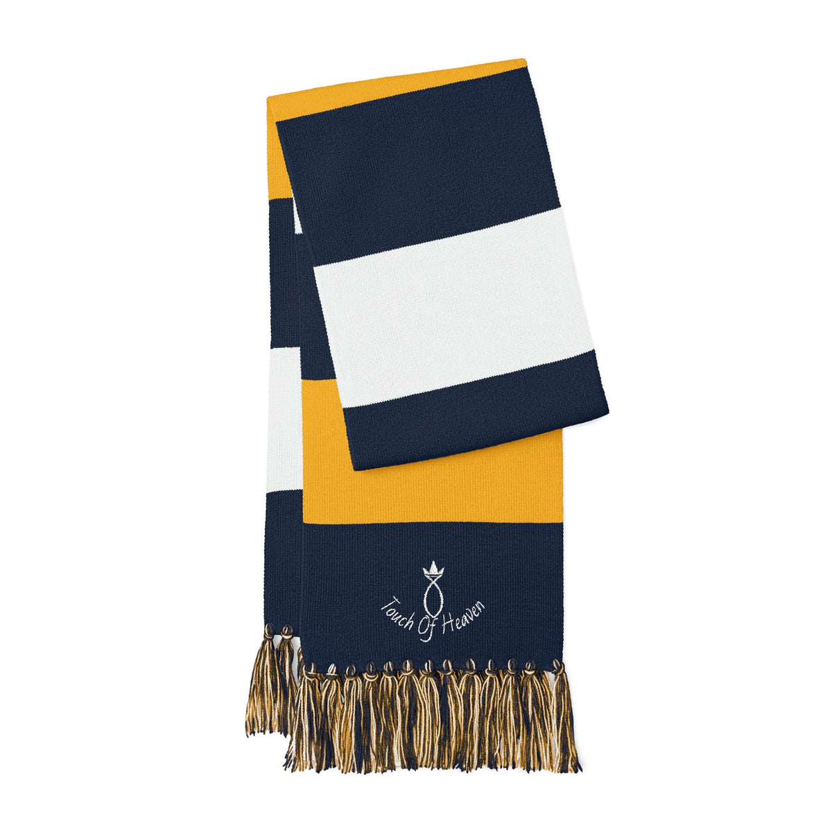 Embroidered Striped Spectator Scarf — Team Colors Knit Scarf