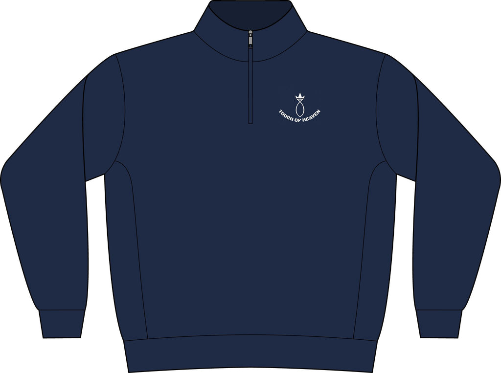 Embroidered Anchor Crest Quarter-Zip Sweatshirt