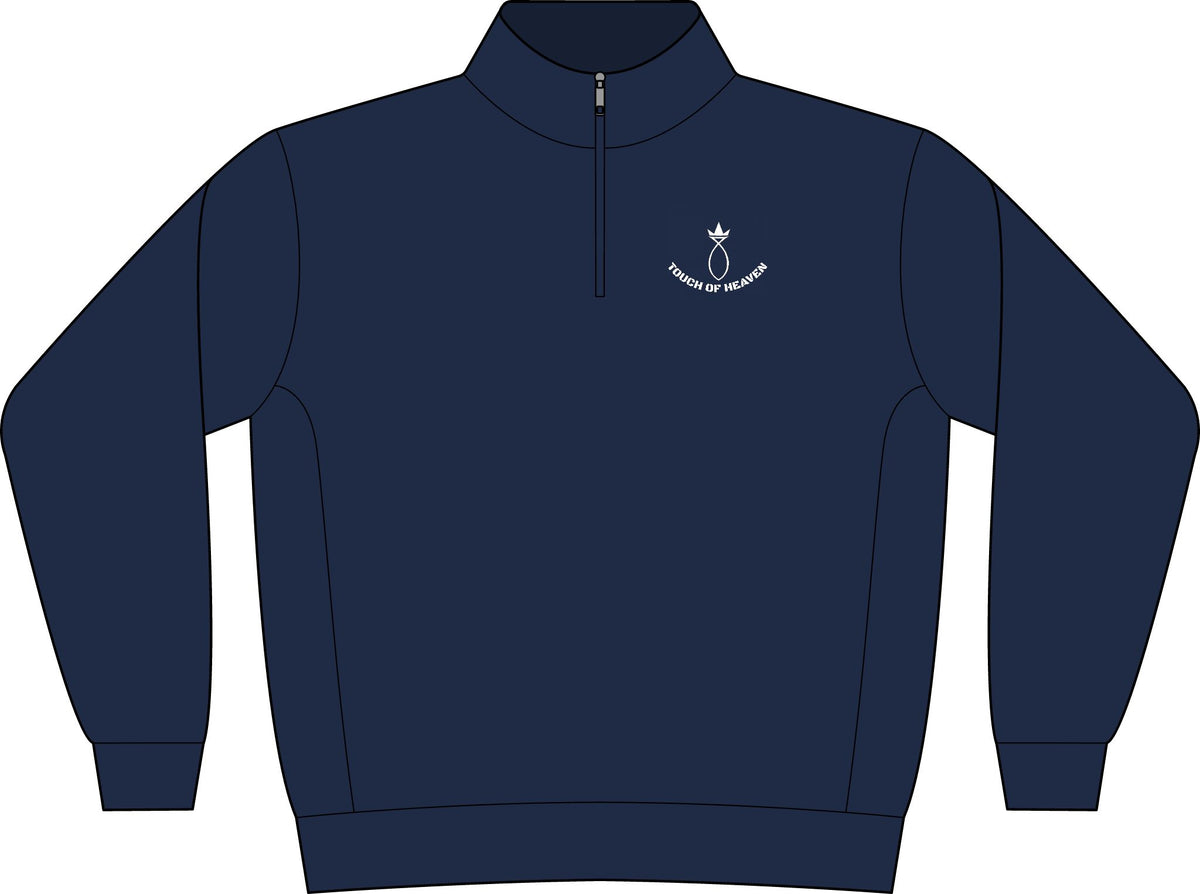 Embroidered Anchor Crest Quarter-Zip Sweatshirt