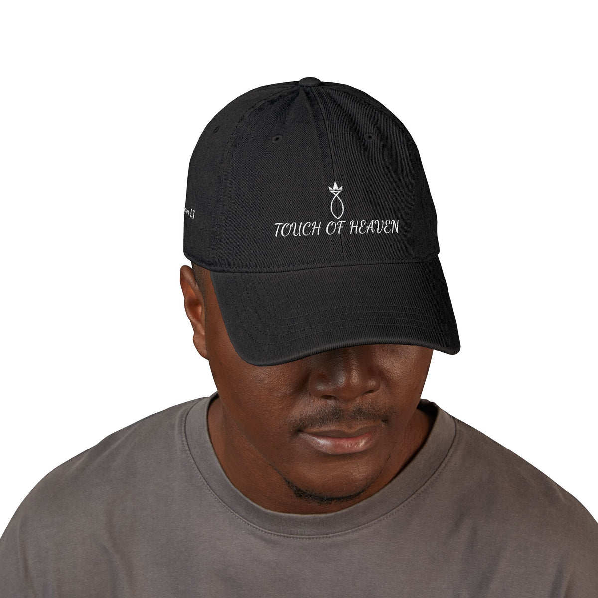 Denim Hat — 'Touch of Heaven' Embroidered Baseball Cap