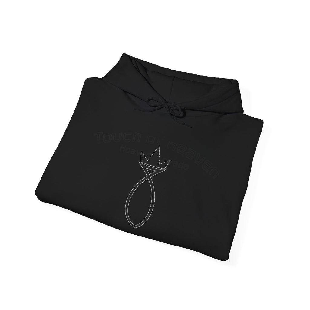 Touch of Heaven Hoodie — Minimal Religious Symbol Pullover