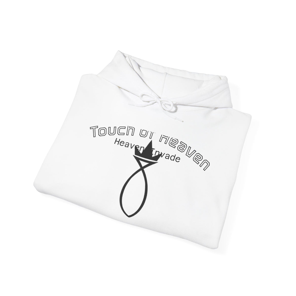 Touch of Heaven Hoodie — Minimal Religious Symbol Pullover