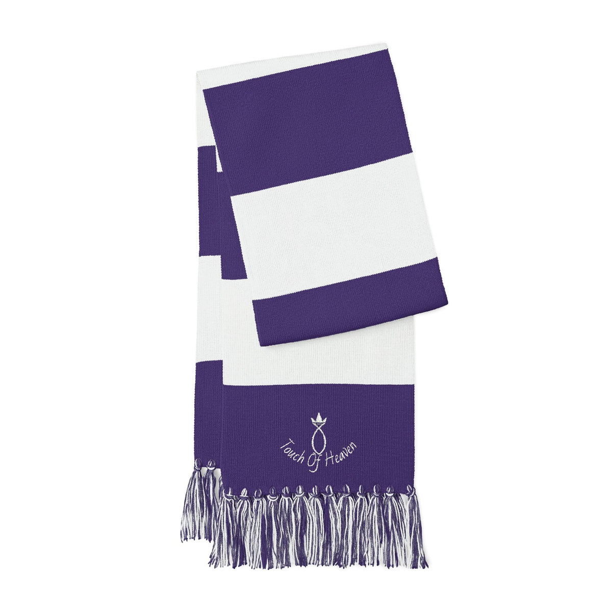 Embroidered Striped Spectator Scarf — Team Colors Knit Scarf