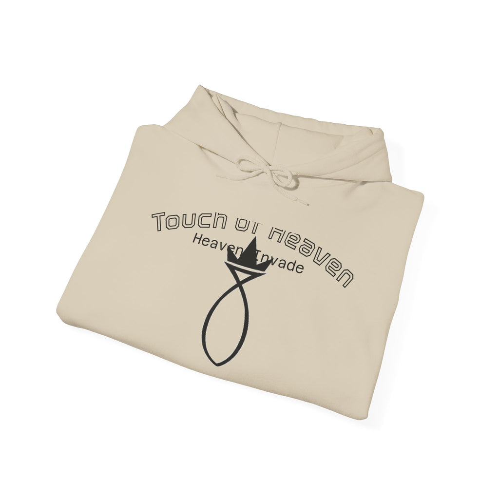 Touch of Heaven Hoodie — Minimal Religious Symbol Pullover