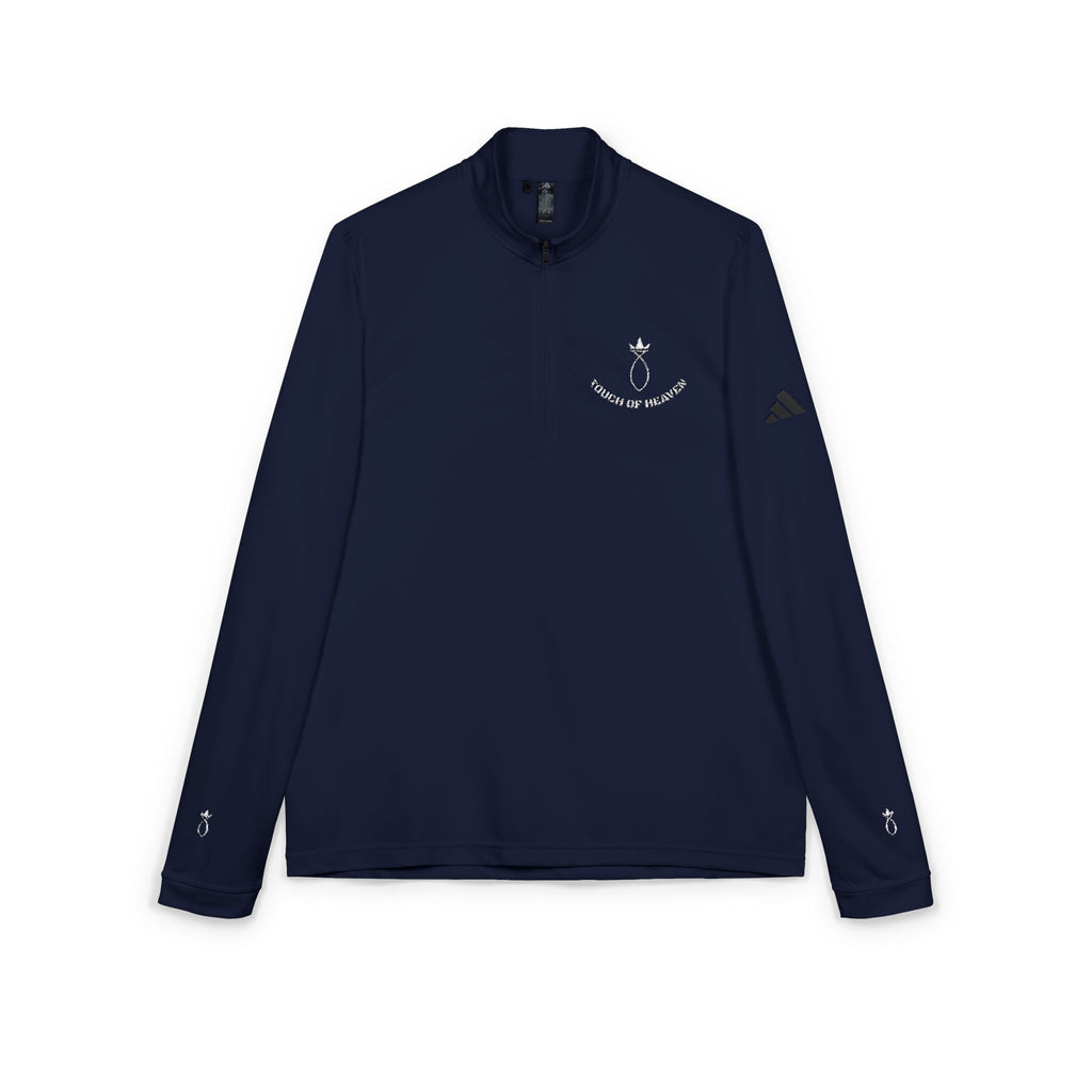 Embroidered Quarter-Zip Pullover — Grey Athletic Golf Top