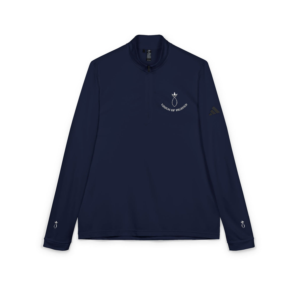 Embroidered Quarter-Zip Pullover — Grey Athletic Golf Top