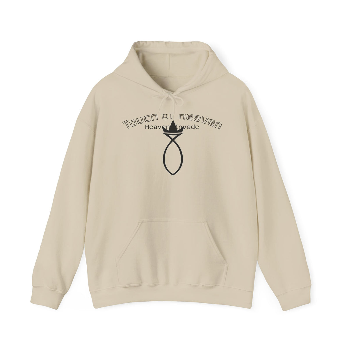 Touch of Heaven Hoodie — Minimal Religious Symbol Pullover