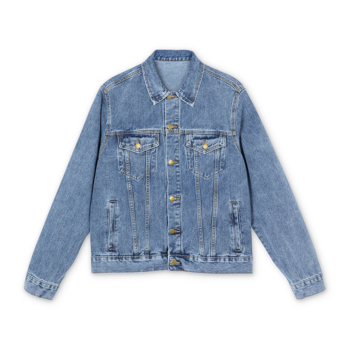 Denim Jacket — 'Touch of Heaven' Back Print Classic Men’s Jean Jacket