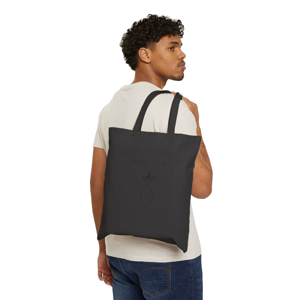 Canvas Tote Bag - "Touch of Heaven" Minimalist Symbol Eco Grocery Shopper