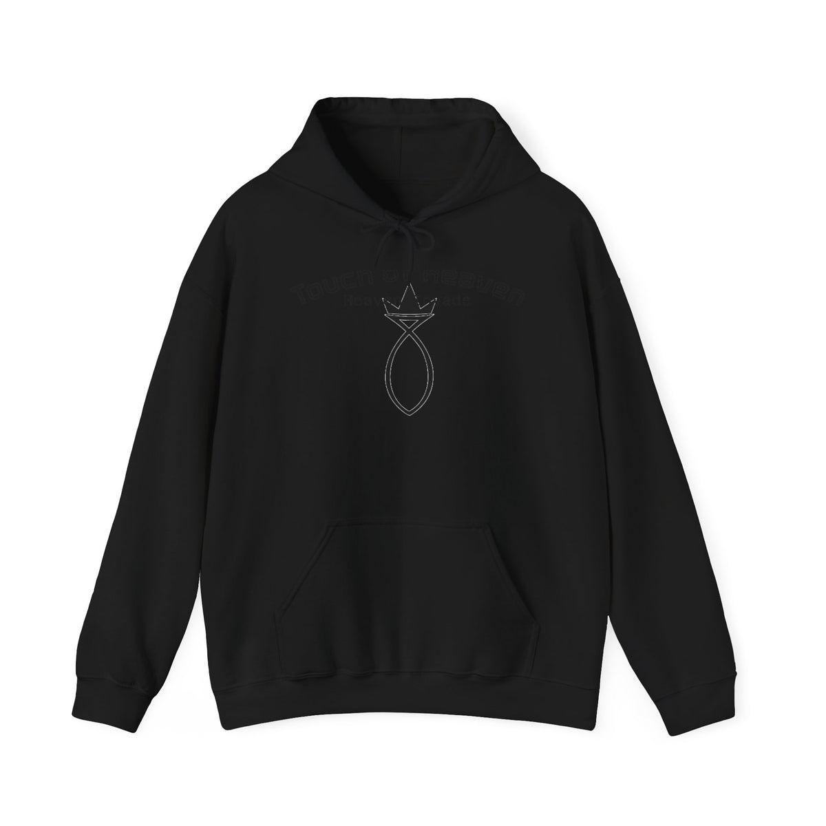 Touch of Heaven Hoodie — Minimal Religious Symbol Pullover