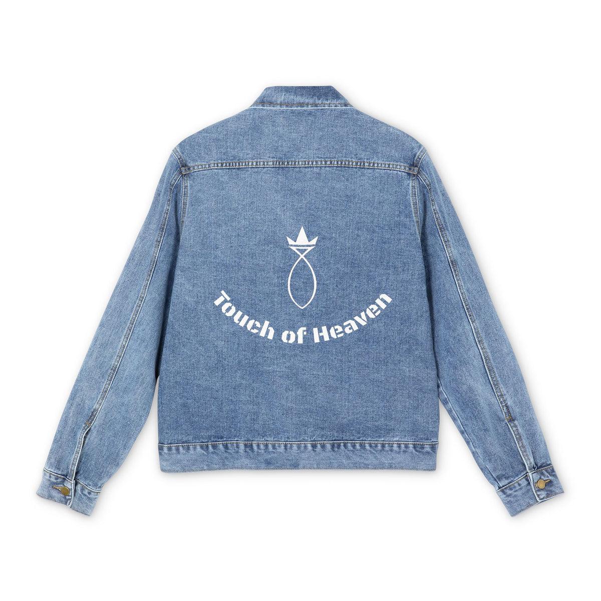 Denim Jacket — 'Touch of Heaven' Back Print Classic Men’s Jean Jacket
