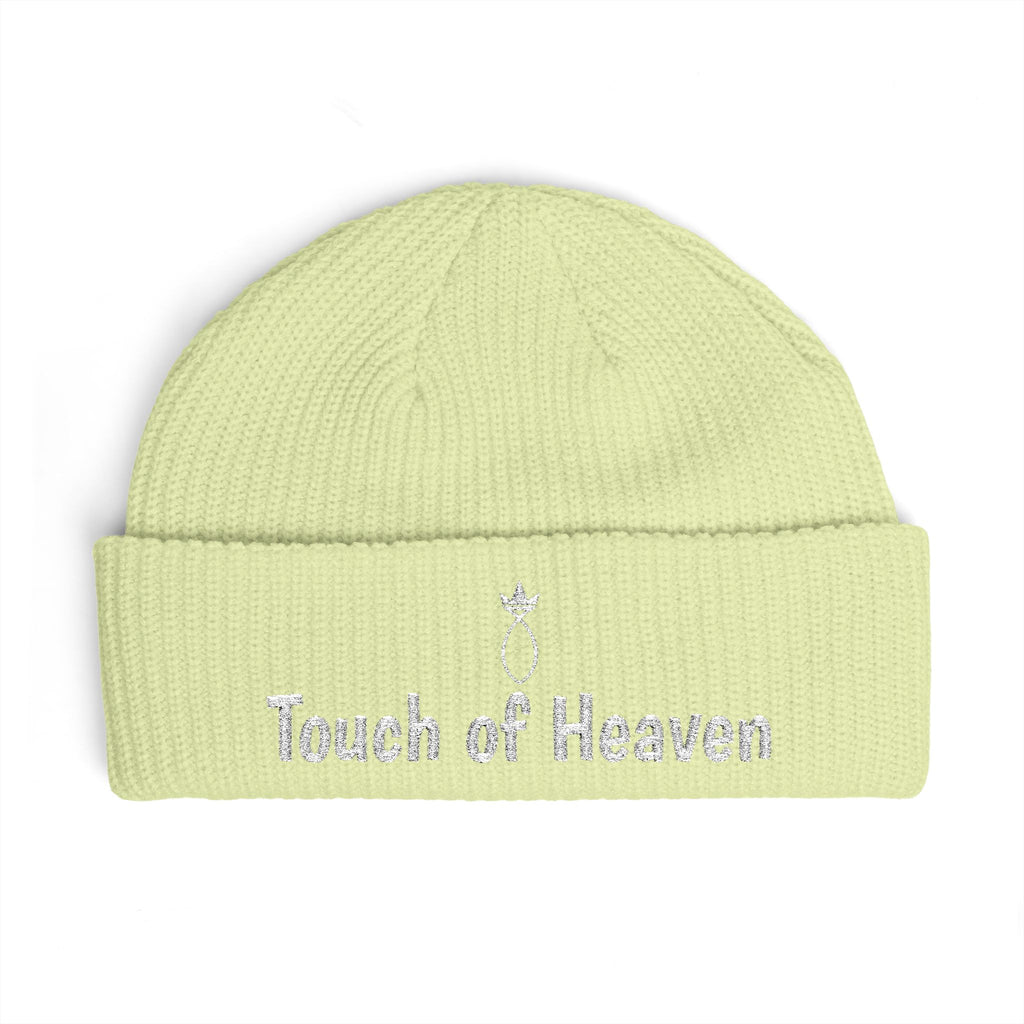 Touch of Heaven Cuff Beanie — Embroidered Angel Ring Winter Hat