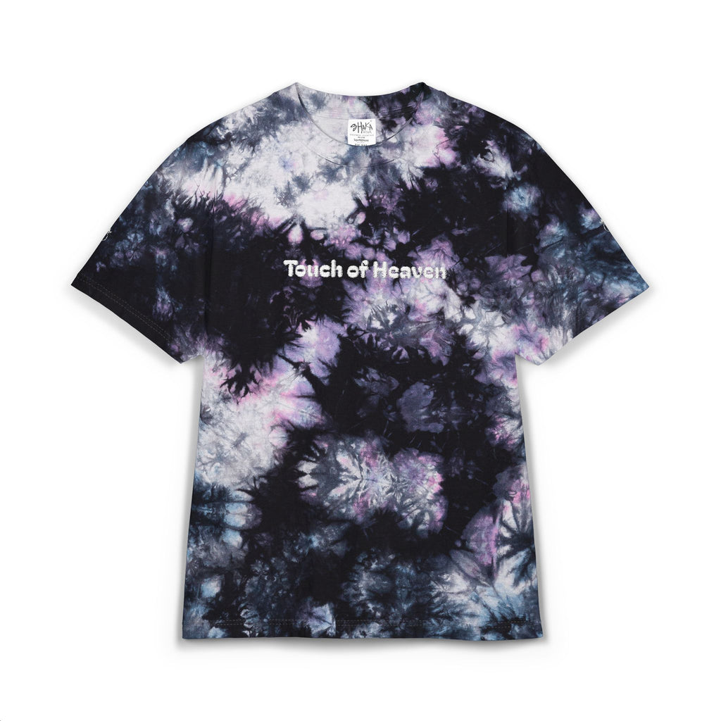 Tie-Dye T-Shirt — 'Touch of Hammer' Embroidered Oversized Tee, Black & White Grunge Streetwear