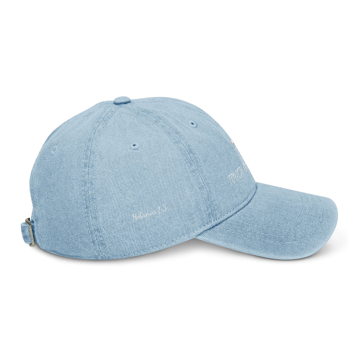 Denim Hat — 'Touch of Heaven' Embroidered Baseball Cap
