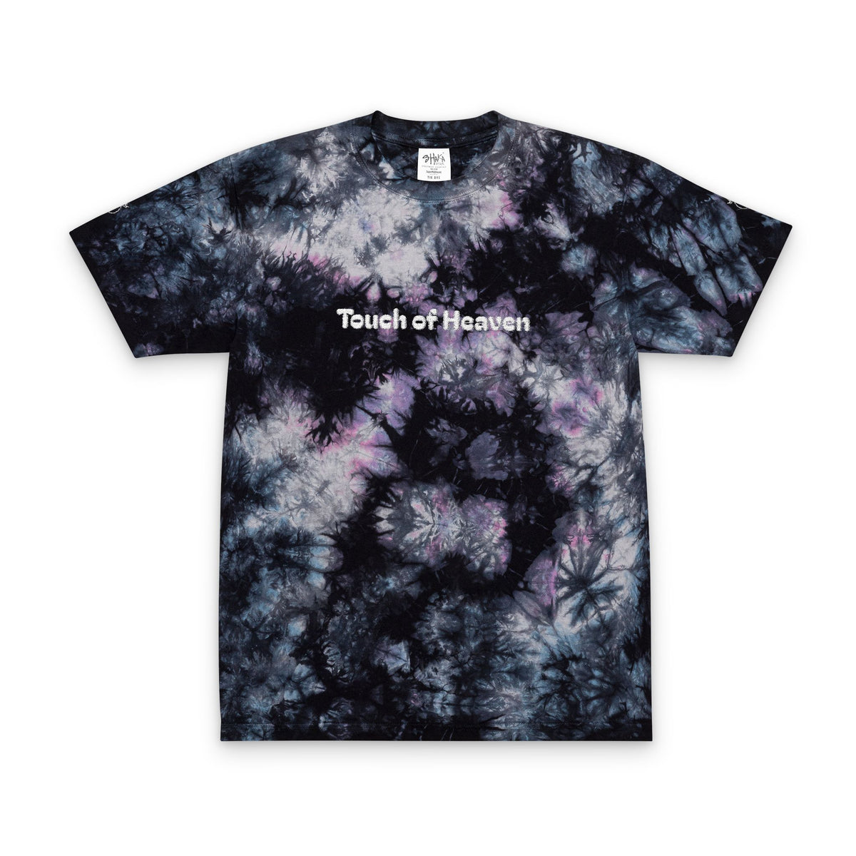 Tie-Dye T-Shirt — 'Touch of Hammer' Embroidered Oversized Tee, Black & White Grunge Streetwear