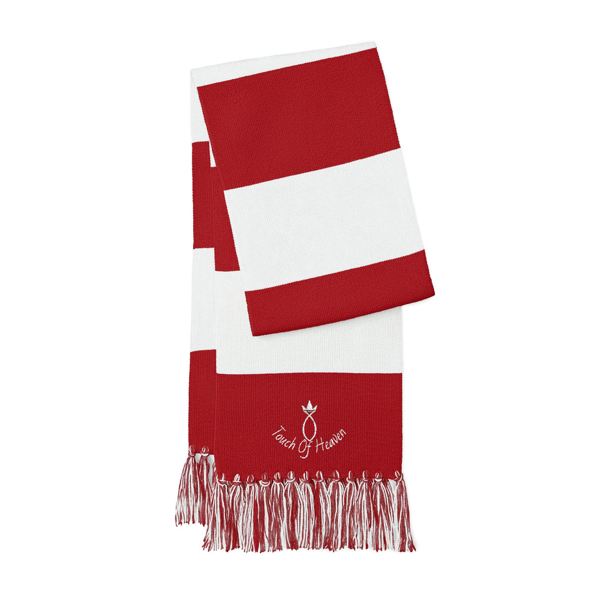 Embroidered Striped Spectator Scarf — Team Colors Knit Scarf