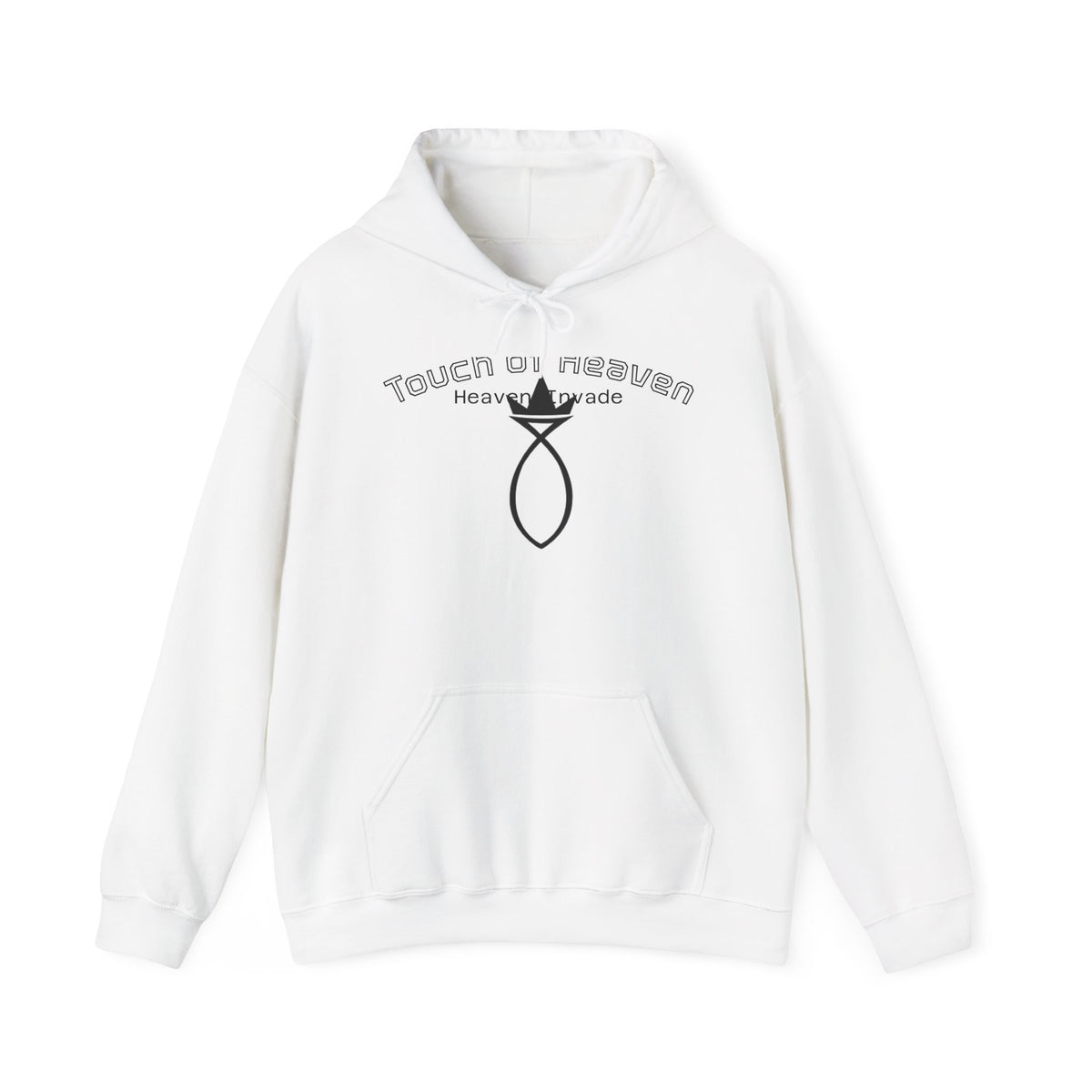 Touch of Heaven Hoodie — Minimal Religious Symbol Pullover