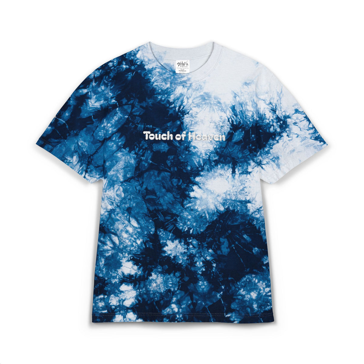 Tie-Dye T-Shirt — 'Touch of Hammer' Embroidered Oversized Tee, Black & White Grunge Streetwear