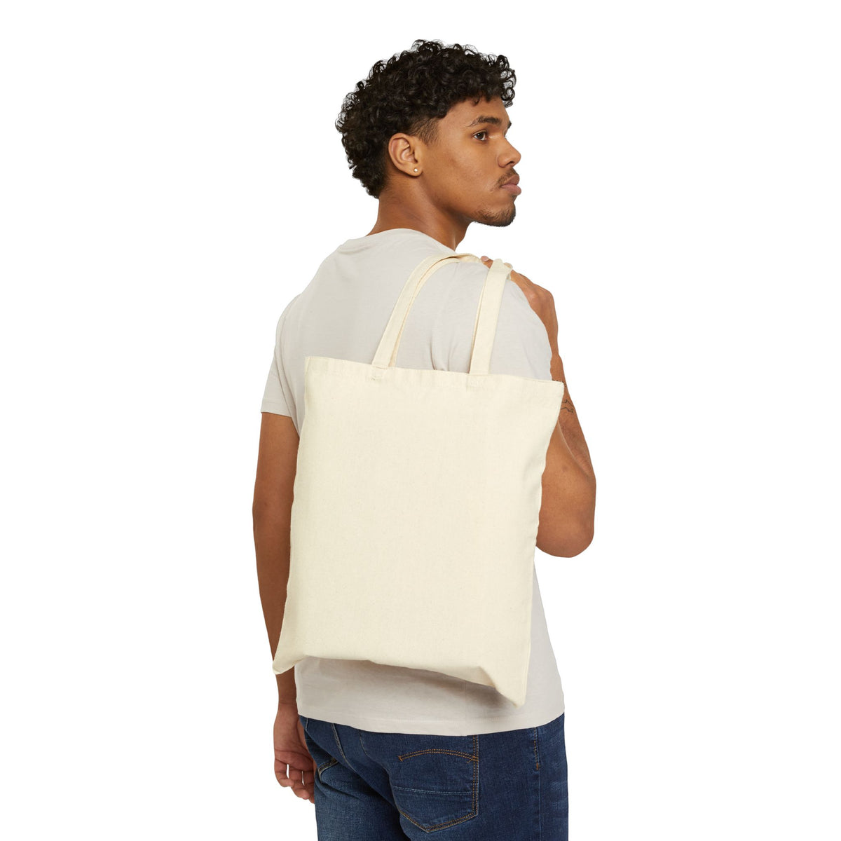 Canvas Tote Bag - "Touch of Heaven" Minimalist Symbol Eco Grocery Shopper
