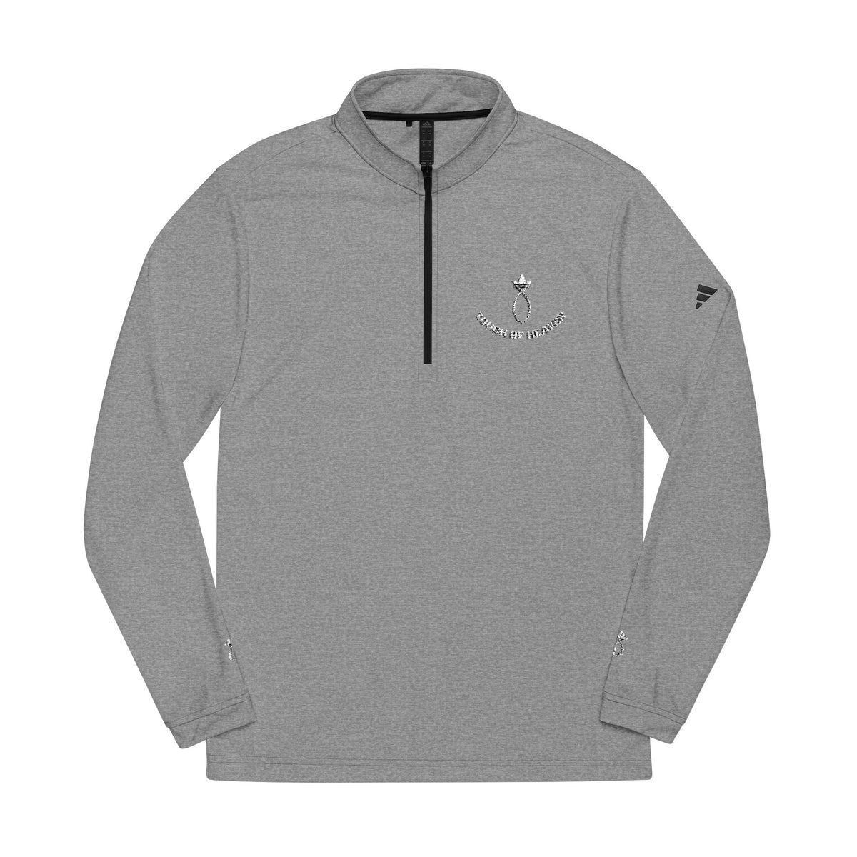 Embroidered Quarter-Zip Pullover — Grey Athletic Golf Top
