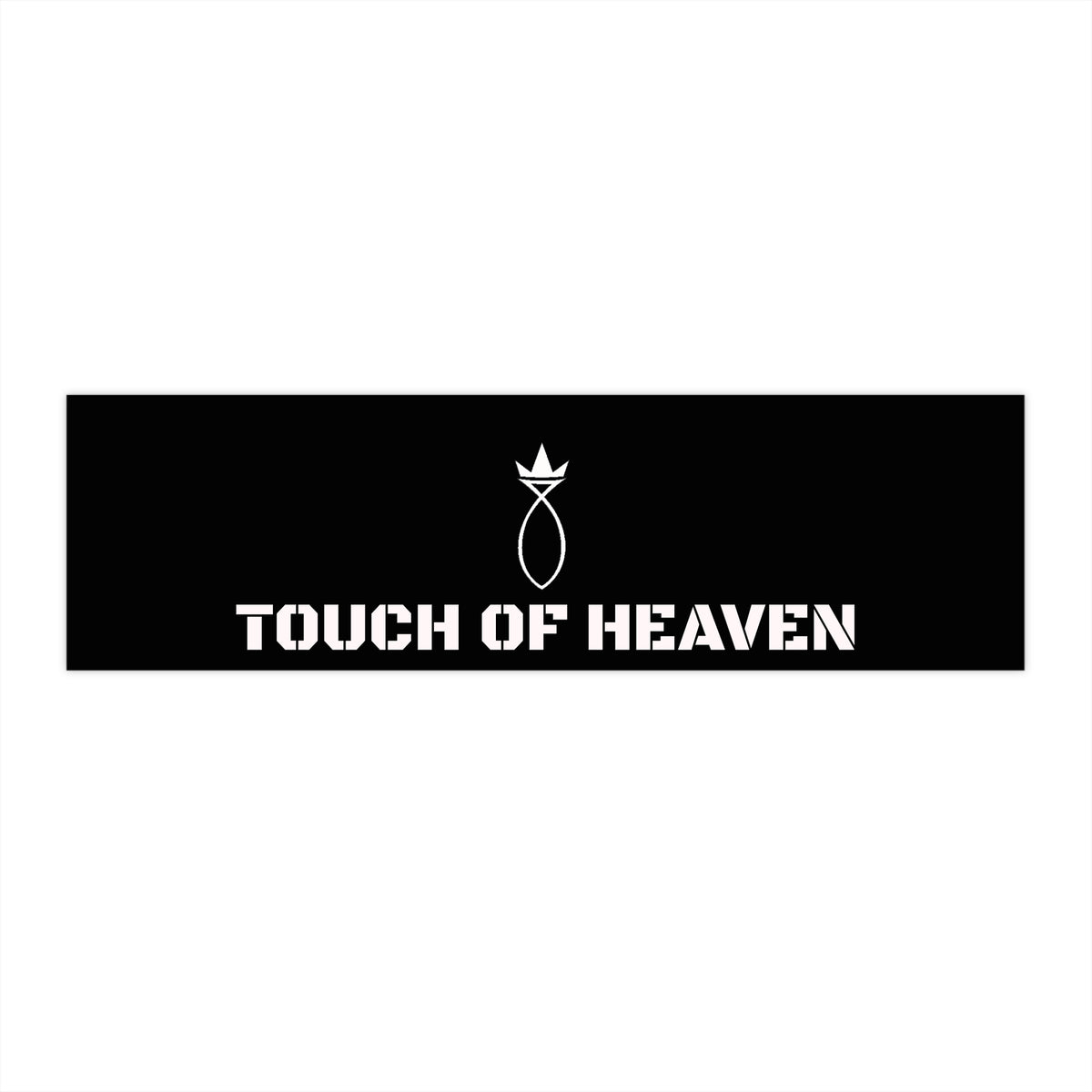 Touch of Heaven Bumper Sticker — Black Minimalist Vinyl Decal